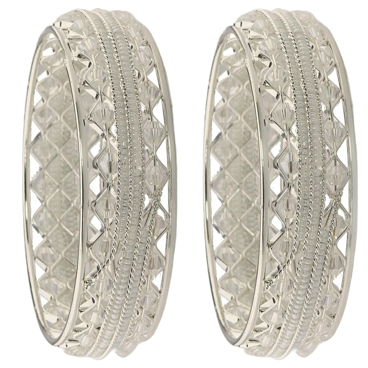NMII Traditional Plated Metal Bangles Kada Set For Women & Girls With Beads & Pearls | Women's Bangles | Fashion Bangle | Premium Kada Set For Wedding, Occasions Fashion Jewelry - Set Of 2