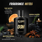 Beardo Don Perfume for Men, 50ml | With Melon, Jasmin, Vanilla Intense Fresh | Strong Long Lasting Mens Perfume | EAU DE PARFUM Men | Gift for husband | Gift for boyfriend | Gift for Men