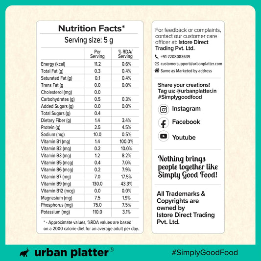 Urban Platter Nutritional Yeast Flakes, 70g (Unfortified | Plant Based | Nutty and Cheesy Flavour)