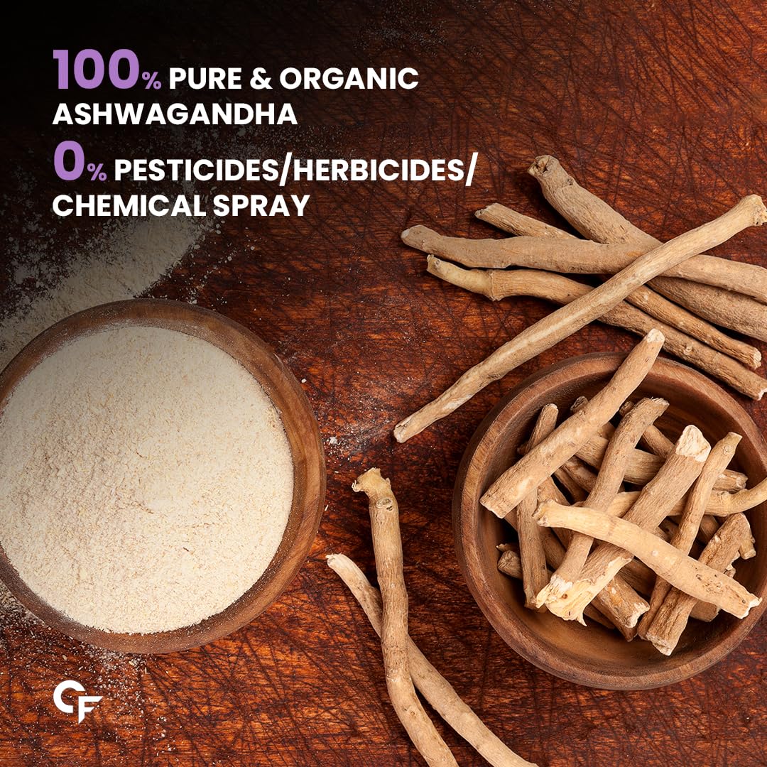 Carbamide Forte CF 100% Organic Ashwagandha Powder - Withania Somnifera - USDA Certified Organic Ashwagandha for Vitality, Strength & Stress Management - 100g Veg Powder (Pack of 2)