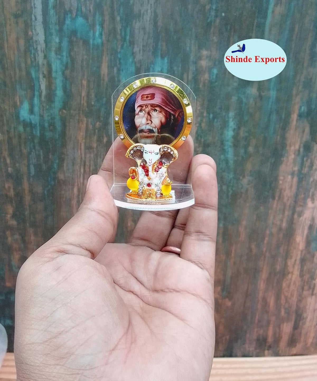 Shinde Exports Shirdi Sai Baba car dashboard idol statue for gifts home (DESIGN 14)