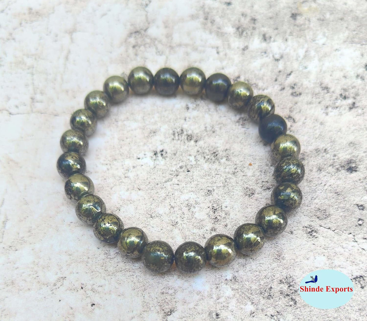 SHINDE EXPORTS Natural Pyrite Gemstone Bracelet for Men and Women