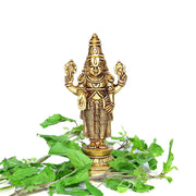Aalayam Selveer Lord Venkateswara Idol Brass | Tirupati Balaji Perumal Statue | Venkateswara Swamy Idol 14.5cm Height Gold Colour 1 Piece