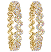 NMII Trendy Stylish Alloy Metal with American Diamond Studded Bangles Set For Women & Girls | Zig Zag Design Kada Set | Women's Bangles Bracelet | Trendy Bangles Party, Wedding- Set of 2