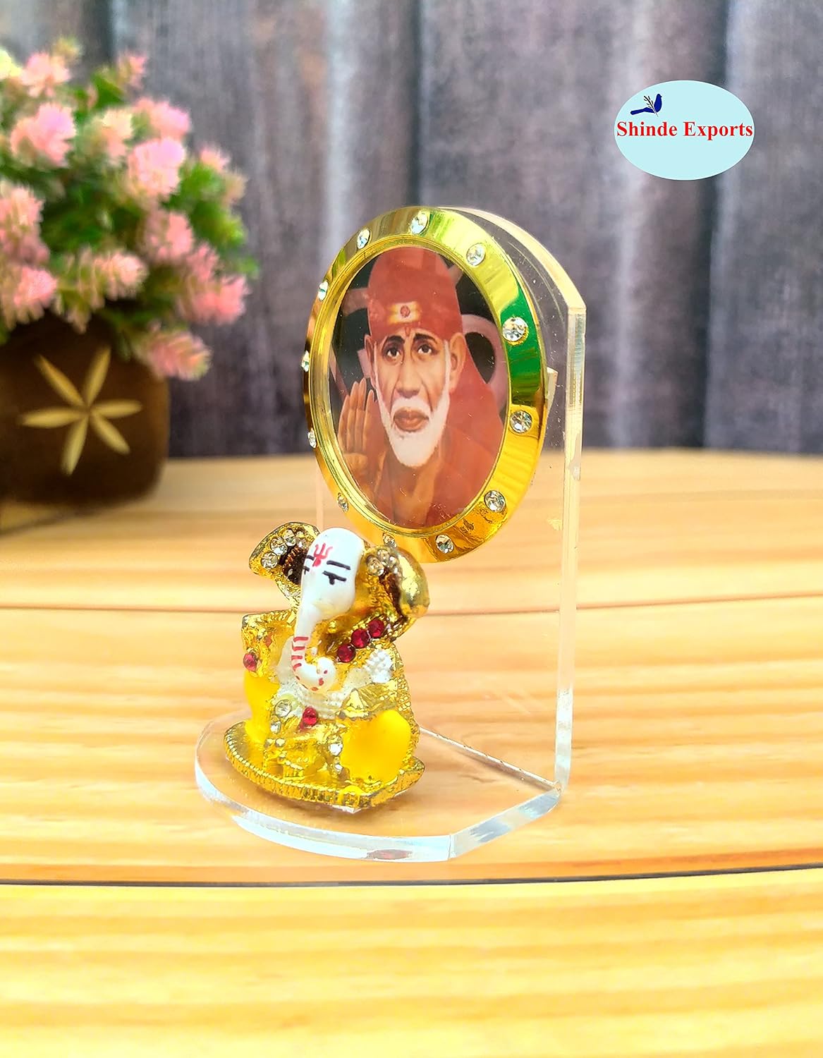 SHINDE EXPORTS Shirdi Sai Baba car Dashboard Idol Statue for Gifts Home (Design 12)