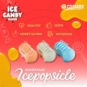 E-COSMOS® Kulfi Candy Popsicle Maker - Homemade Ice Cream & Ice Pop Makers for Any Occasion - Create Delicious Frozen Treats at Home (Multicolor)