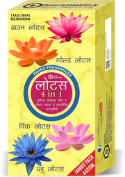 Parag Fragrances Lotus 4 in 1 Incense Sticks/Agarbatti Real Essential Oils (Pack of 4 X 110 Gm/Total 440 Gm) 24 Hours Fragrance Lasting Agarbatti for Pooja/Worship and Home Fragrance