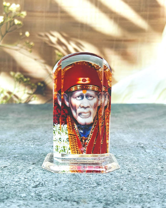 SHINDE EXPORTS sai Baba Acrylic car Dashboard Idol Cum Desk Stand 3.5 inches