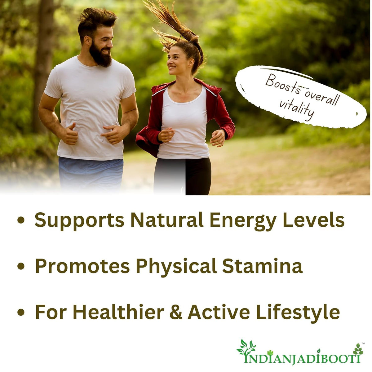 IndianJadiBooti | Ayurvedic Strength & Stamina Mix for Men | Natural Muscle Support | Pure & Raw Herbs 7-Herb Vitality Combo | Safed Musli, Akarkara, Ashwagandha, Shatavari, Vidarikand & Gokhru Powder (350g)
