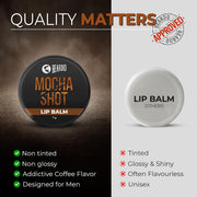 BEARDO Mocha Shot Lip Balm | Non Tinted Lip Balm For Men | For Soft Kissable Lips | Lip Care For Dry, Chapped & Cracked Lips | 7G, Brown