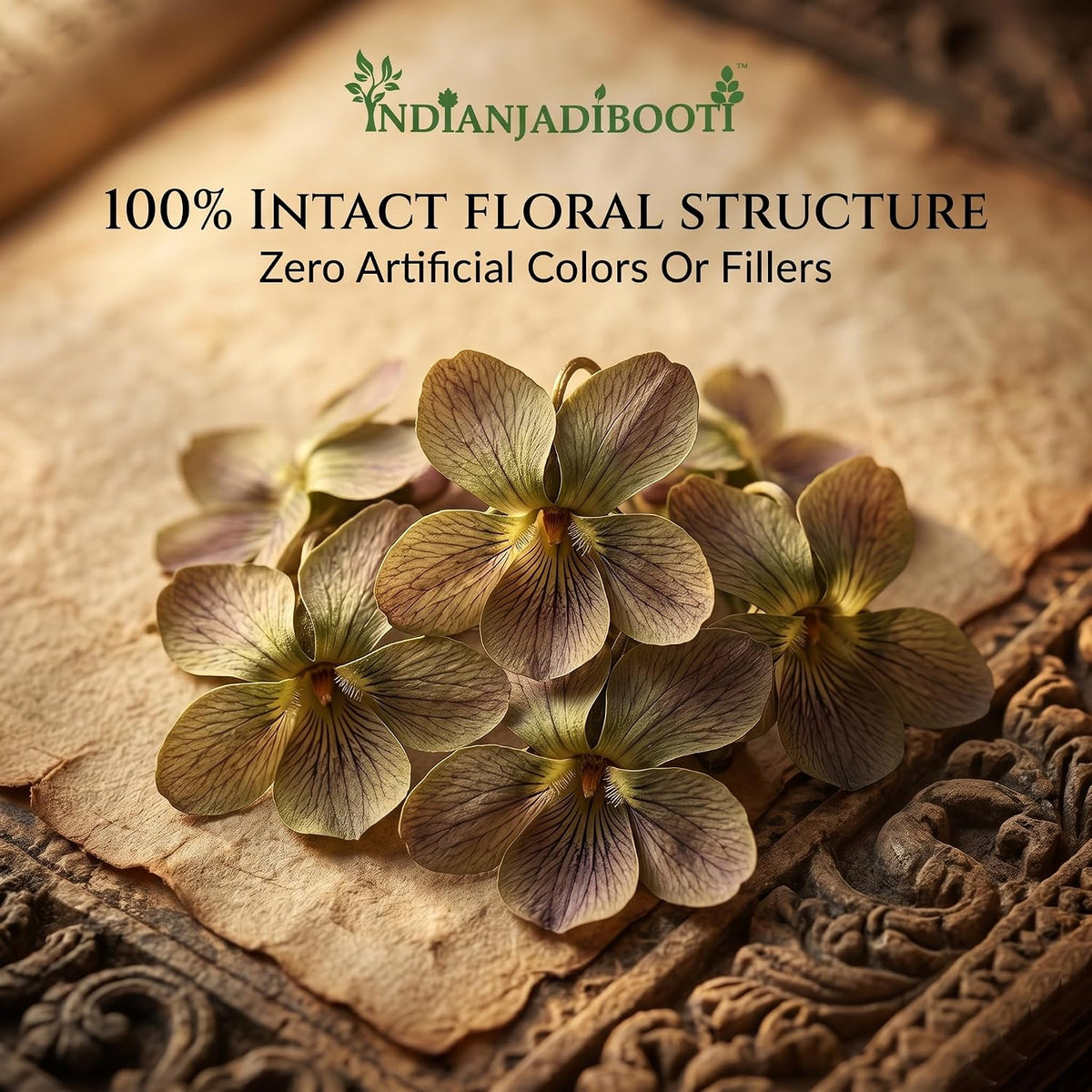 IndianJadiBooti Gulbanafsha | Viola Odorata | Sweet Violet | 100 Grams Pack