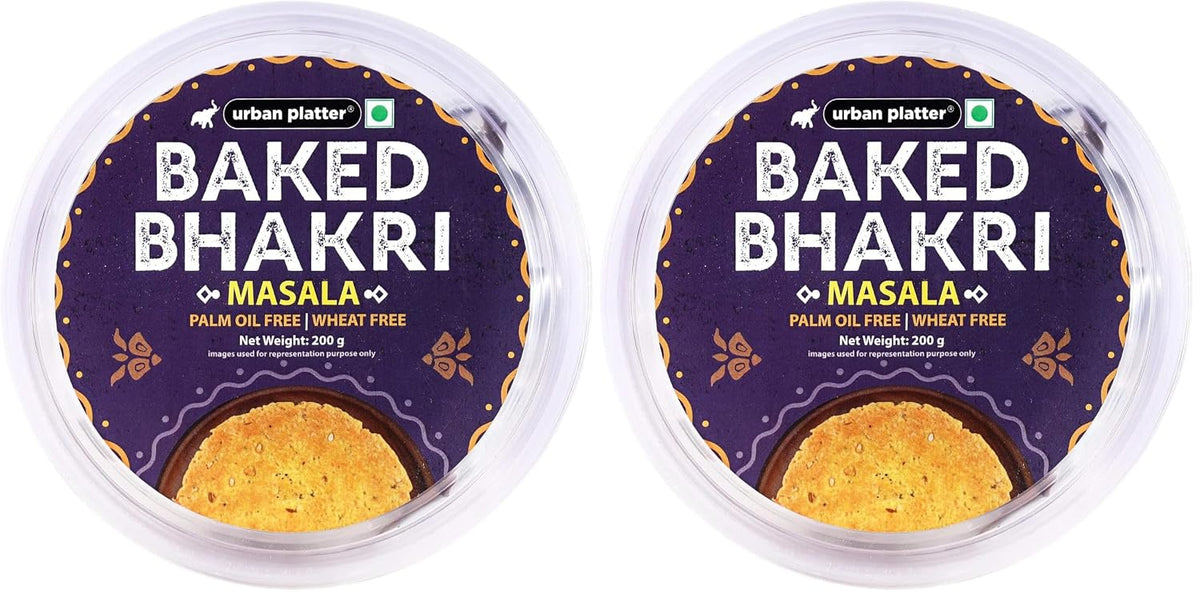 Urban Platter Baked Masala Bhakri, 200g (Wheat Free, Traditional Gujarati Snack) (Pack of 2)