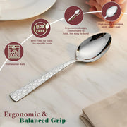 Parage 12 Pieces Stainless Steel Spoon Set for Home & Kitchen,15.5 cm Long, Tea, Coffee, Sugar & Spices, Small Spoons, Dining Tableware, Silver (Dilare)