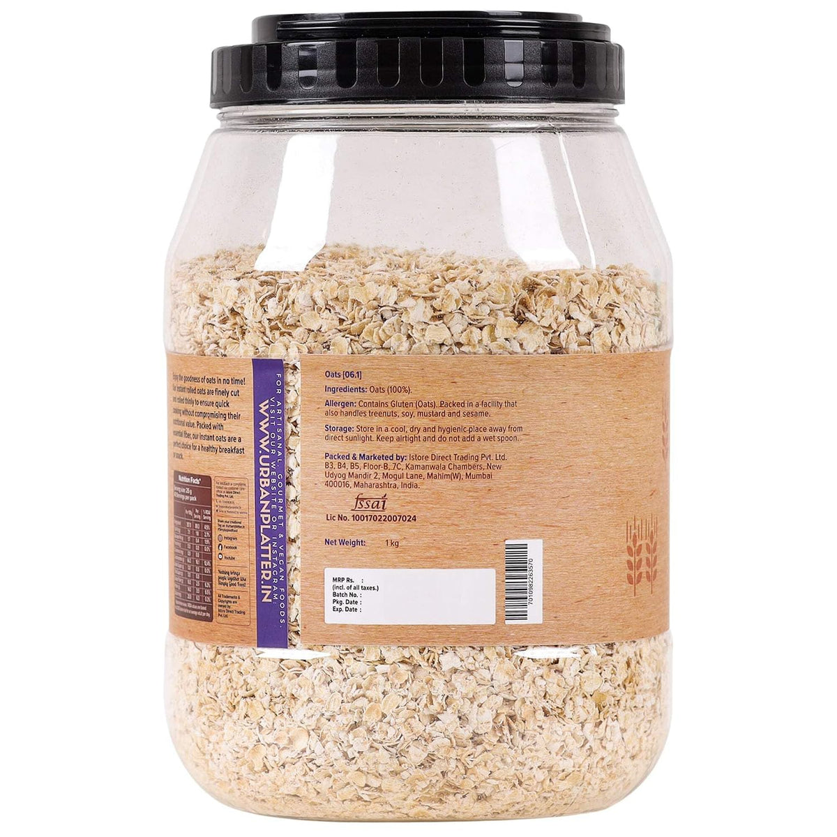 Urban Platter Instant Oats, 1Kg