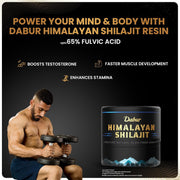 Dabur Himalayan Shilajit/Shilajeet Resin - 20g (10g x 2) | 250mg per serving | Boosts Muscle Growth & Stamina | 100% Ayurvedic | Grade A shilajit sourced from the Himalayas up to 19,000 ft