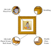 Diviniti Bal Gopal Gold Plated Wall Photo Frame, Table Décor| DG Frame 101 Size 1A and 24K Gold Plated Foil| Religious Photo Frame Idol For Pooja, Gifts Items (10 CM X 10 CM)