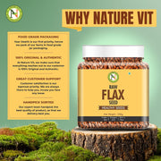 NatureVit Raw Flax Seeds 250g | Alsi Seeds | Fibre Rich | Flax Seeds for Hair Growth | Seeds for Eating