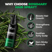 Beardo Rosemary Hair Spray & Derma Roller For Hair Growth |Redensyl & Rice Water | Activates Natural Hair Growth, Reduces Hair Fall & Breakage | Strengthens Roots | Non-Sticky Daily Hair Tonic for Men