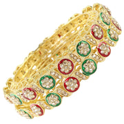 NMII Traditional Kundan Stone Work Metal Bangles For Women & Girls | Mirror Bangles | Bangles For Women Wedding, Party, Festival, Function | Women's Fashion Jewellery