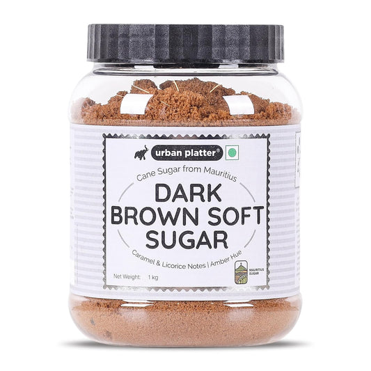 Urban Platter Mauritian Dark Brown Soft Sugar, 1kg (Moist & Caramel-like | Ideal for Cookies, Cakes & Sauces)