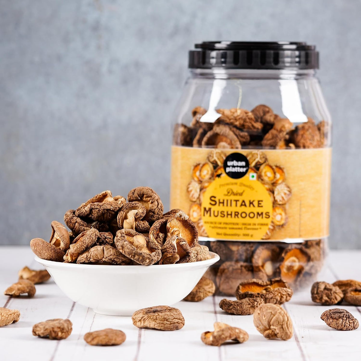 Urban Platter Dried Shiitake Mushrooms, 300g (Umami-Rich | Value Pack| Rehydrates Quickly)
