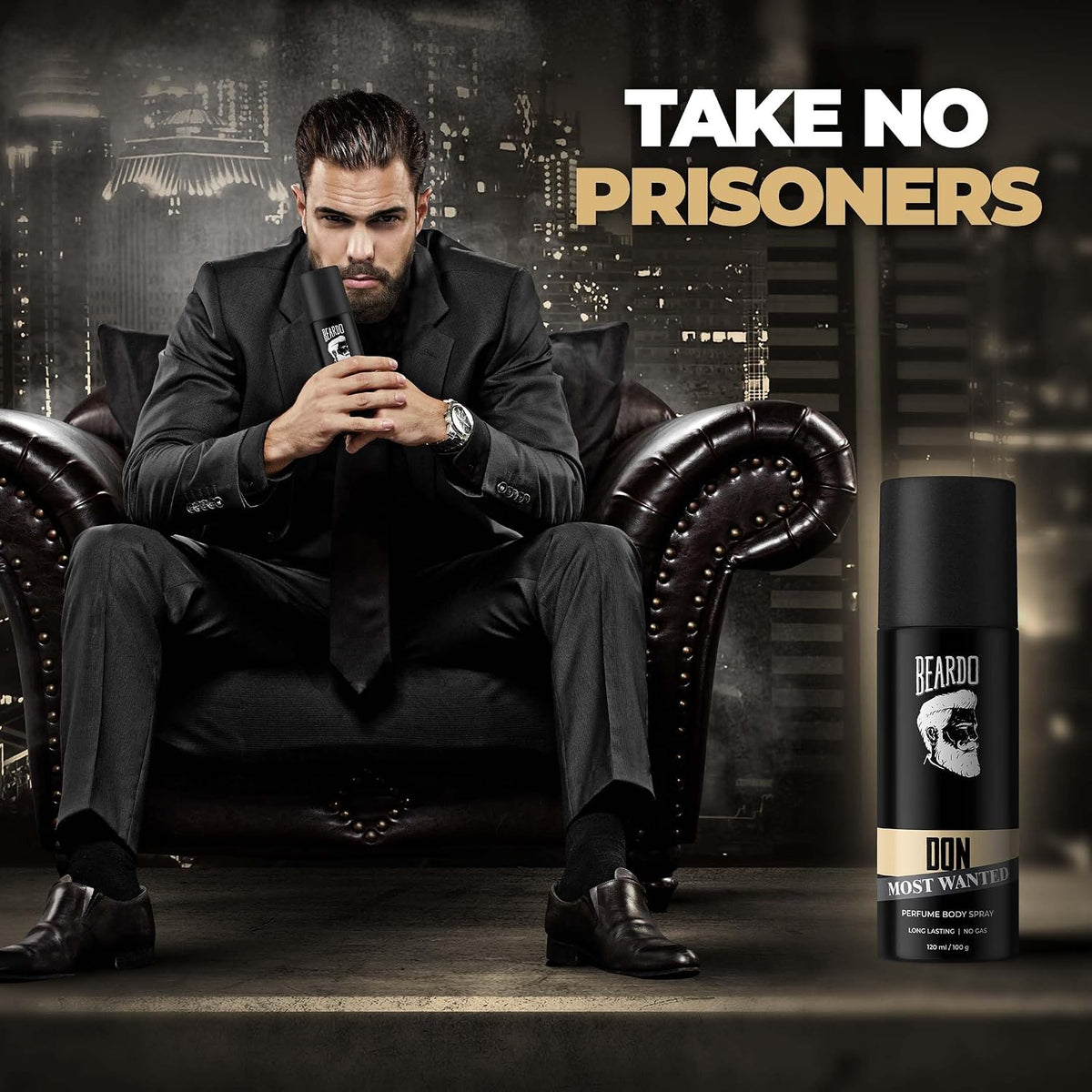 Beardo DON MOST WANTED Perfume Body Spray for Men, 120ml | No Gas Deo Body Spray For Men | Deodorant | Aqua, Citrus Musk Notes | Mens Perfume Long Lasting | Gift for men | Gift For Friends