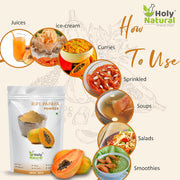 Holy Natural Ripe Papaya Fruit powder -100 GM | Also Called Carica papaya, papaw or pawpaw | Spray Dried Powder, Sugar Free, Rich source of phytonutrients, minerals and vitamins.