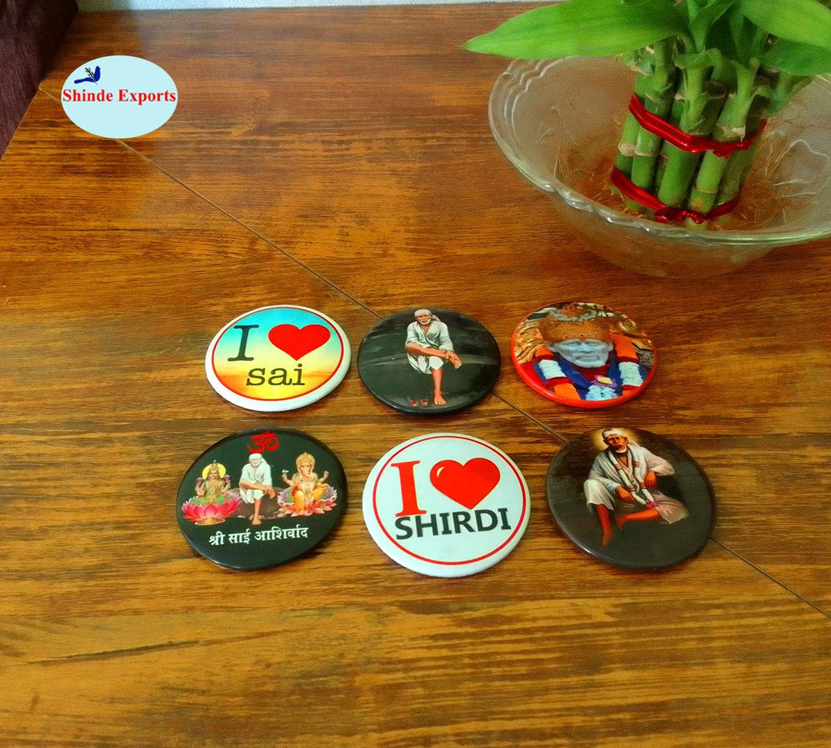SHINDE EXPORTS shirdi saibaba Fridge Magnets chumbak for Kitchen (Round)