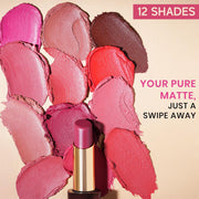INSIGHT Pure Matte Lipstick - Flirt Alert| High Pigment, Long Lasting Smooth Matte Finish | Enriched with Vitamin E & Coconut Oil - 3.3 g (Pack of 2)