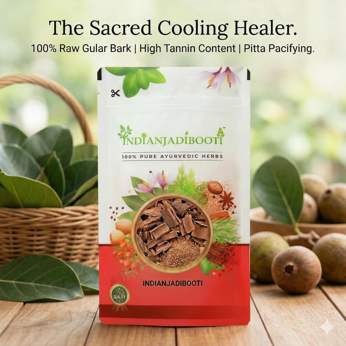 IndianJadiBooti Gular Bark (Cluster Fig/Udumbara Chaal) – Pure Raw Gular Bark for Internal Cooling & Digestive Support – Helps Soothe Pitta & Supports Skin Health (900 Grams X 3 Pack)
