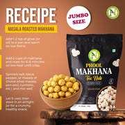 NatureVit Phool Makhana 250g [Jumbo-Size] | Hand Picked | Big Lotus Seeds | Gluten-Free | Low-Fat Snack