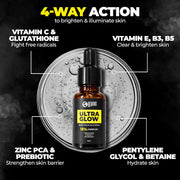 Beardo Ultra Glow Brightening Face Serum for Men | Powered by 15% Niacinamide, Vitamin C, Glutathione | Simple Serum for Men | Brightening Face Serum – 10ml