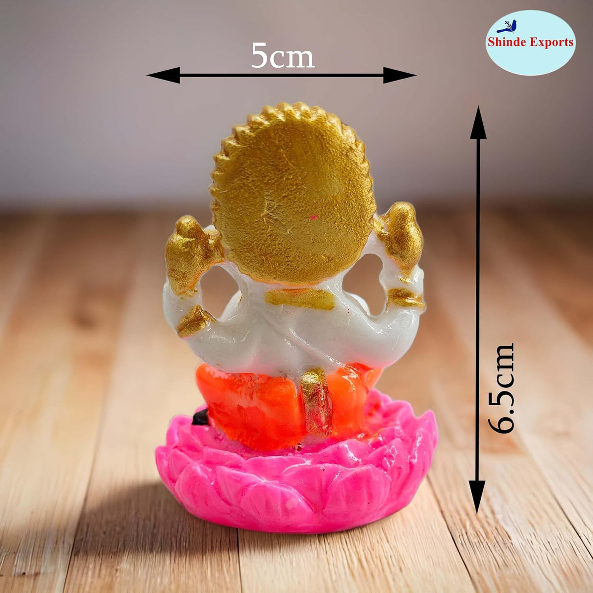 SHINDE EXPORTS Marble Ganesha Idol, Small Size 2.5 Inches, for Car Dashboard, Office Desk Decor