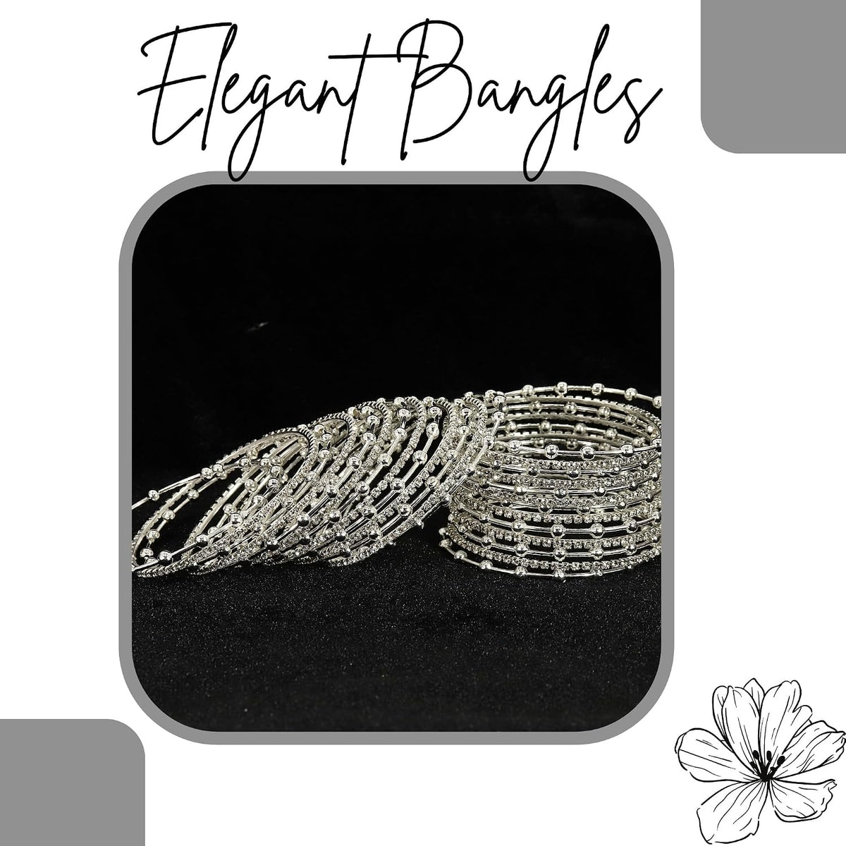 NMII Stylish Glossy Bangle & Bracelet Set for Women & Girls