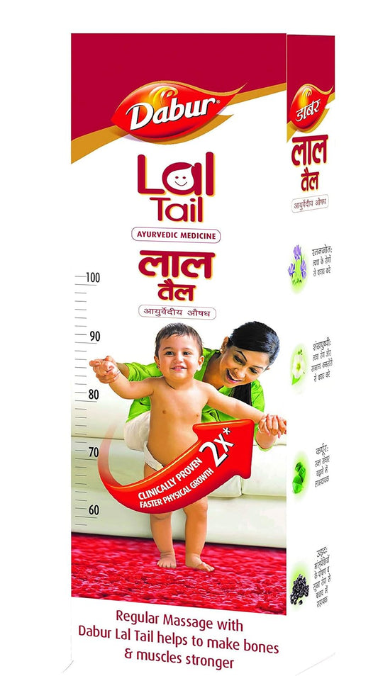 Dabur Lal Tail - Ayurvedic Baby Oil , Clinically Tested 2x Faster Physical Growth - 100 ml