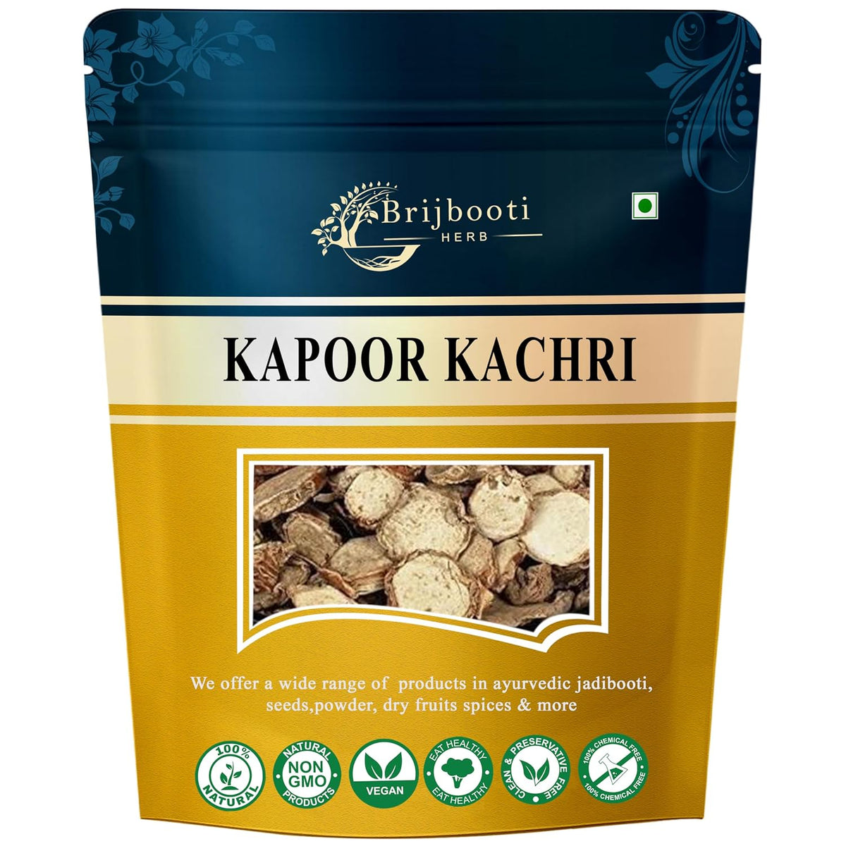 Brijbooti Kapoor Kachri 200g – Kapur Kachri | Kachli | Kachuralu | Spiked Ginger Lily | Hedychium Spicatum | Ekangi | Natural Raw Herb