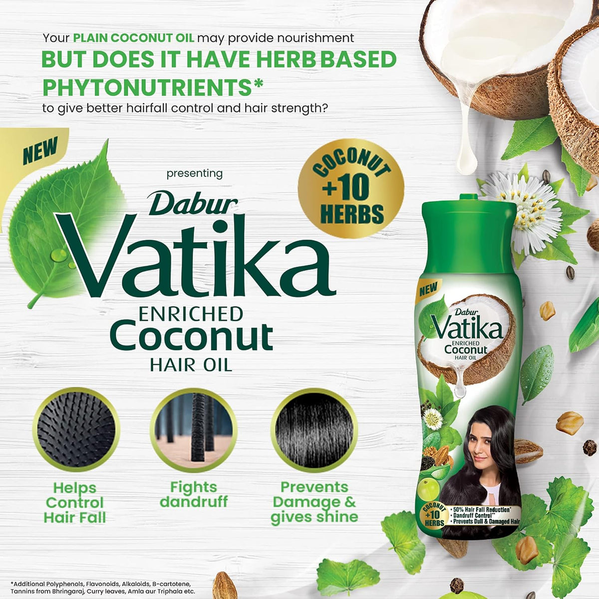 Dabur Vatika Enriched Coconut Hair Oil - 450 ml & Dabur Vatika Health Shampoo - 640ml