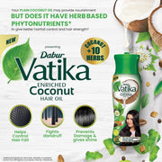 Dabur Vatika Enriched Coconut Hair Oil - 450 ml & Dabur Vatika Health Shampoo - 640ml