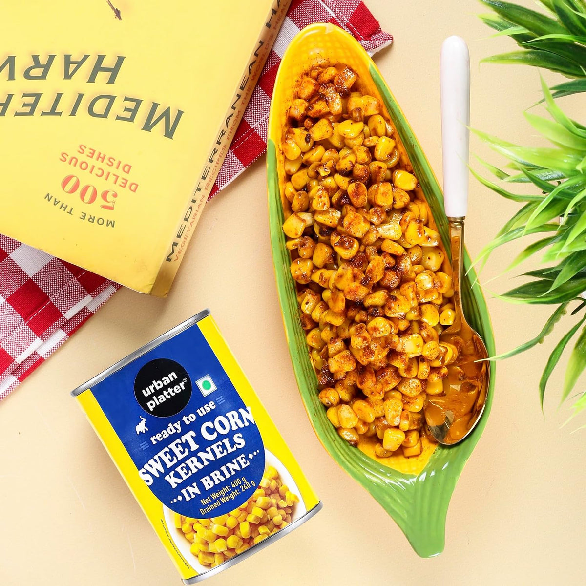 Urban Platter Ready to Use Sweet Corn Kernels in Brine, 400g (Drained Weight 240g)