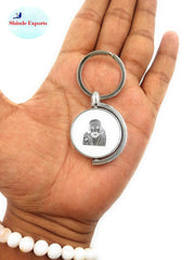 SHINDE EXPORTS Shirdi Sai Baba Stainless Steel Key Chains for car, Home and Bike (Circular revolving)