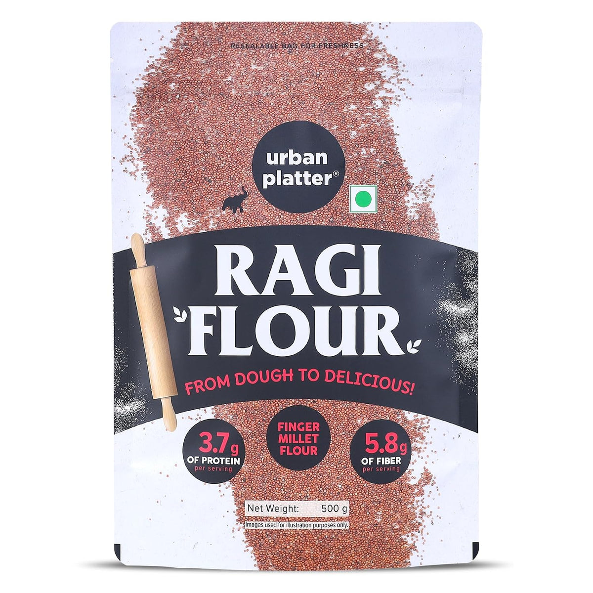 Urban Platter Ragi Flour, 500g (Finger Millet/Nachni Atta | Iron & Calcium-Rich)