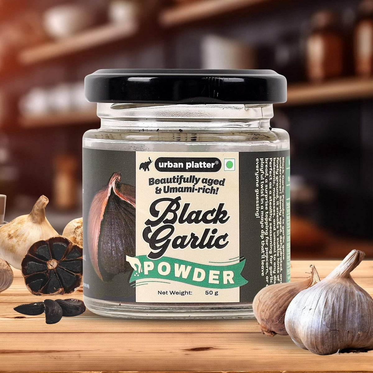 Urban Platter Black Garlic Powder, 50g [Umami-Rich, Slowly-Aged, Functional Food, No preservatives]