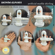 SHINDE EXPORTS Small White shivling Idol for Home puja (10cm)