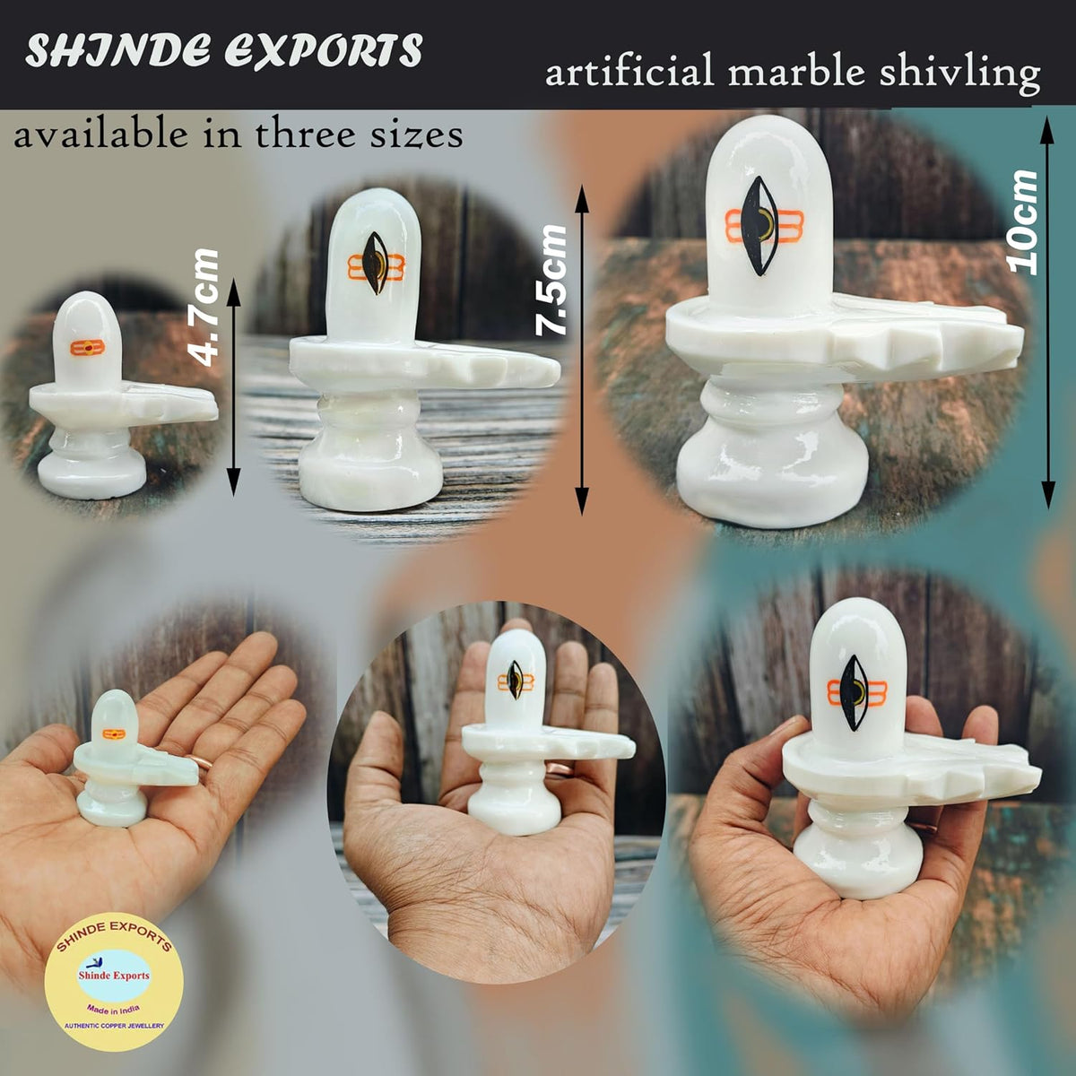SHINDE EXPORTS Small White shivling Idol for Home puja (4.7cm)