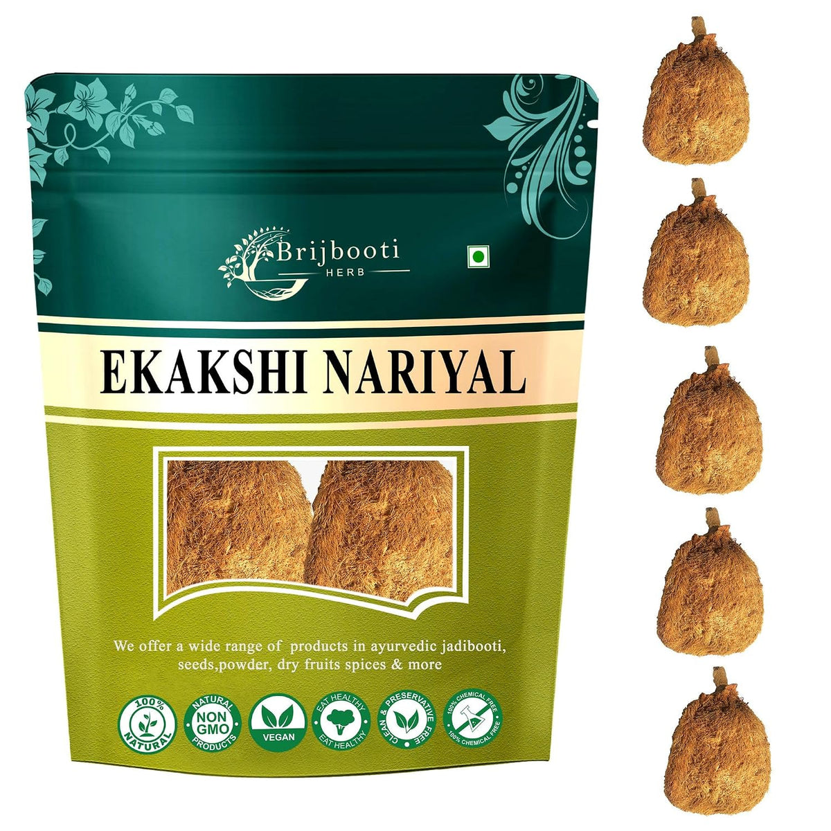 BrijBooti Ekakshi Nariyal - One Eye Coconut For Pooja