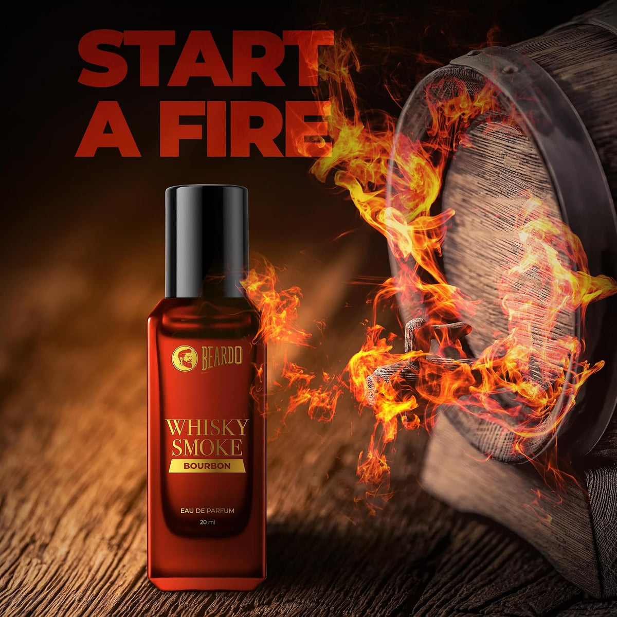 Beardo The Smoke Legacy Pack- Whisky Smoke,Whiskey Smoke Bourbon,GodFather & LSD Perfume for Men (20ml x 4) | Long Lasting Fragrance | Long Lasting Perfume for Men | Gift for Men | Gift for Friend