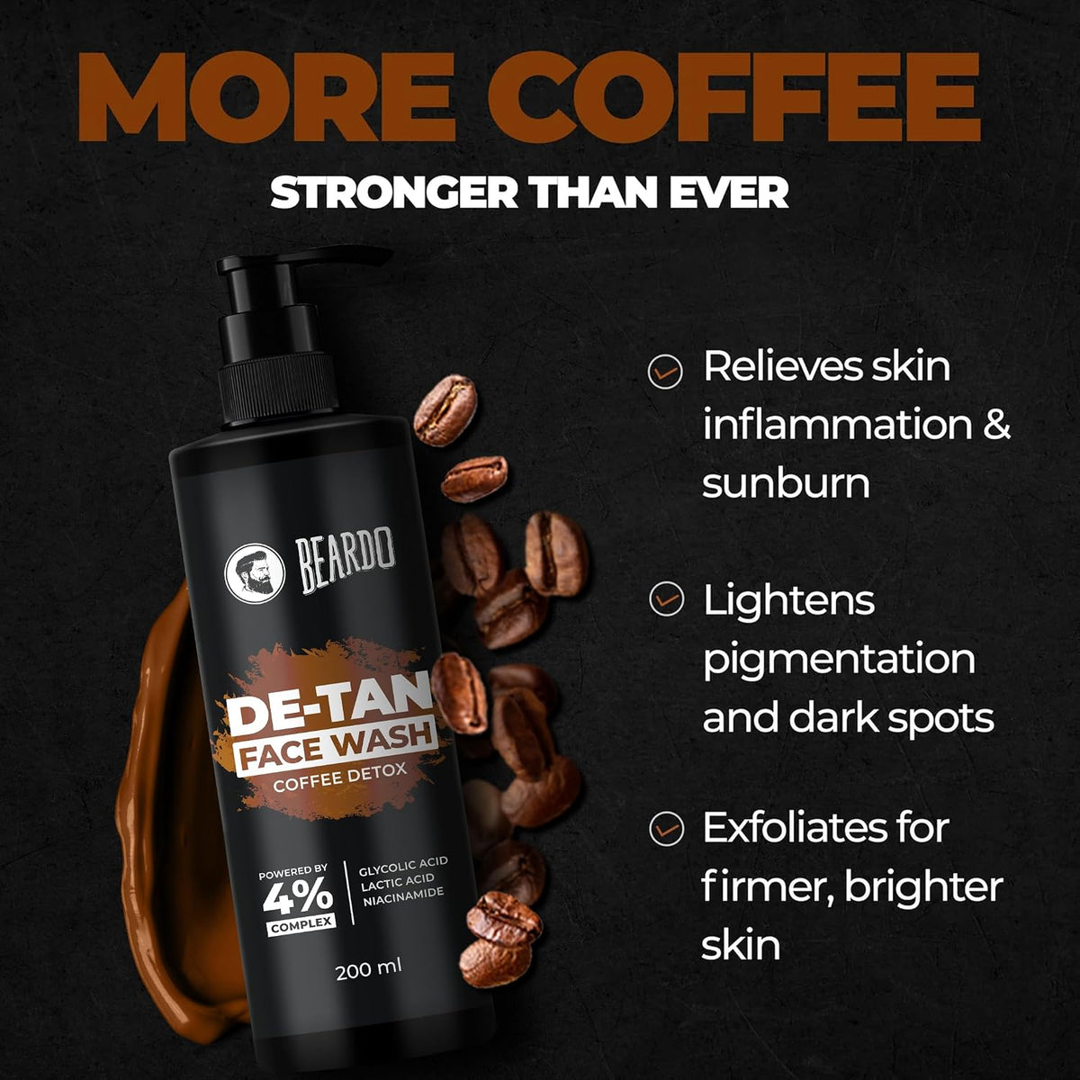 Beardo De-tan Har Roz Kit For Men (Set of 3) | Detan Face Wash & Detan Scrub & Detan Body Wash with Powerful Coffee Extract for Tan Removal | Hydrates & Exfoliates Men's Skin for Oil Control