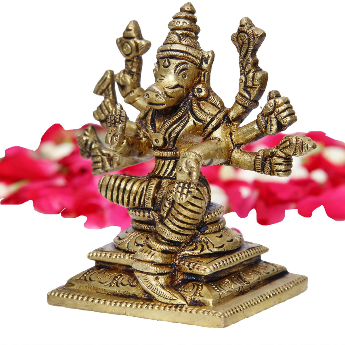 Aalayam Selveer Varahi Amman Statue | Varahi Amman Silai | Varahi Amman Brass Statue 9cm Height Brass Gold Colour 1 Piece