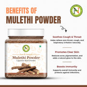 NatureVit Mulethi Powder 100g (Yashtimadhu) | Edible Licorice Powder for Skin Brightening, Hair Care & Digestion | Natural & Preservative-Free