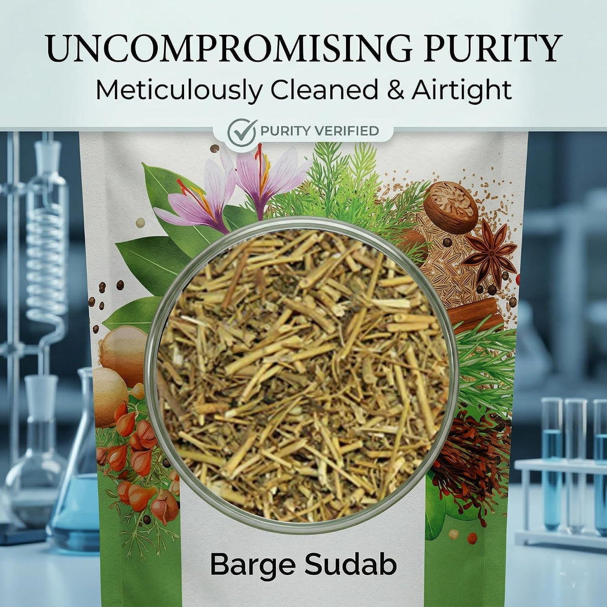 IndianJadiBooti Barge Sudab (900g Pack Of 3) | Dried Rue Leaves/Ruta Graveolens | Suddab Herb | Traditional Remedy for Menstrual Comfort & Nazar (Evil Eye) Protection | Satari | Raw & Cleaned